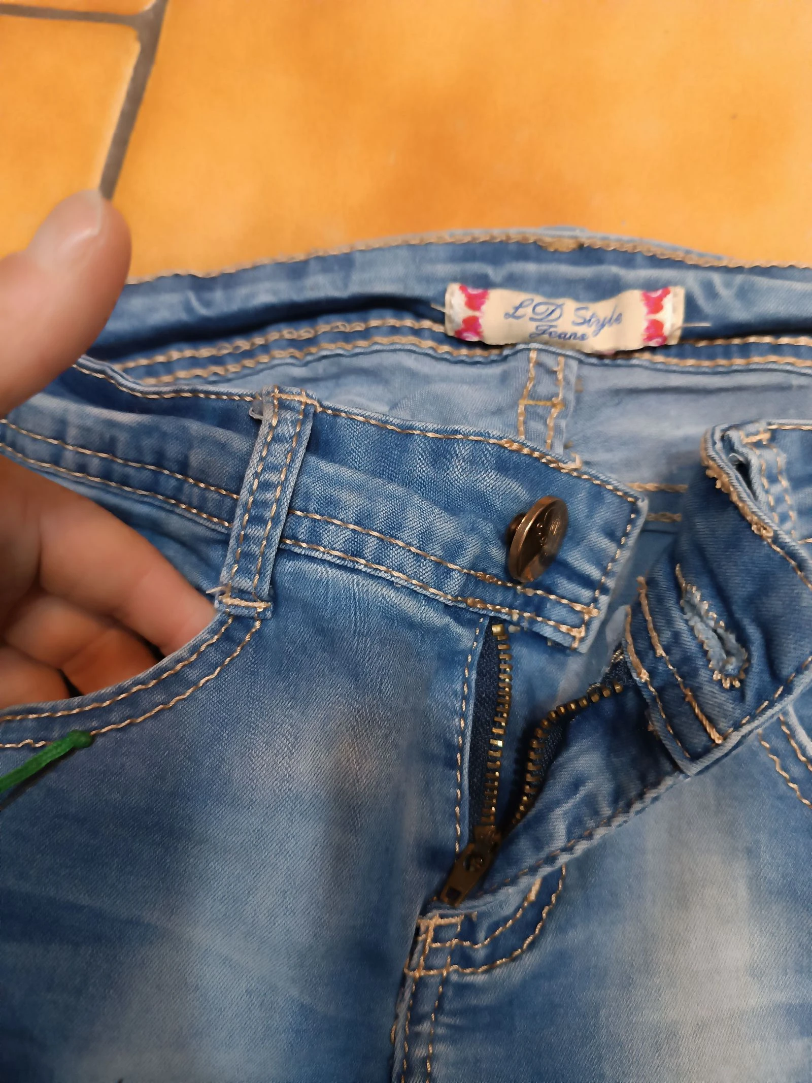 LD Style slim jeans with rhinestone holes - Size XS – photo 11